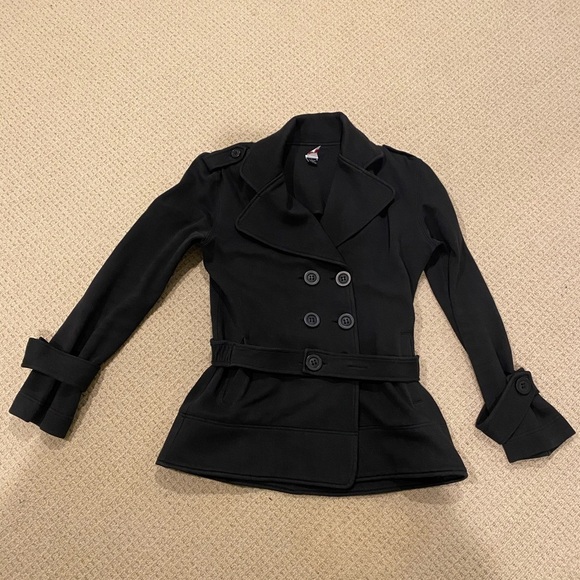 MOULE Spring Women's Black Belted Jacket 100% Cotton Jacket Size L - Picture 1 of 9
